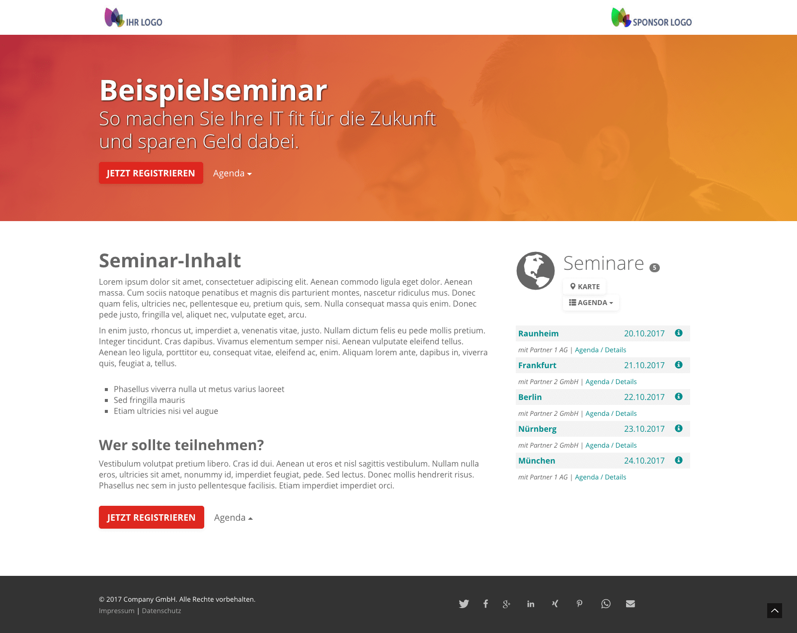Leads Generation plus Awareness: Die zentral gesteuerte Seminar-Serie wirkt wie eine Roadshow und sorgt für überregionale Präsenz des Hersteller-Themas. (Quelle: WerbeHaus)