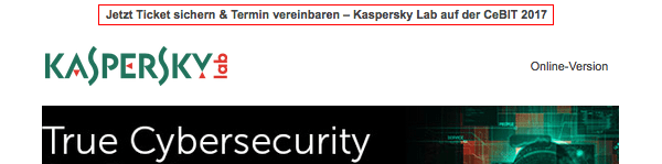 Beispiel sichtbarer Pre-Header